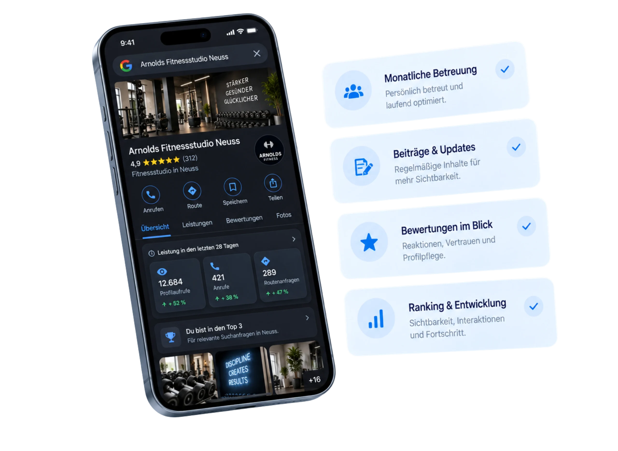 RateUp Local Pro monatliche Google Unternehmensprofil Betreuung
